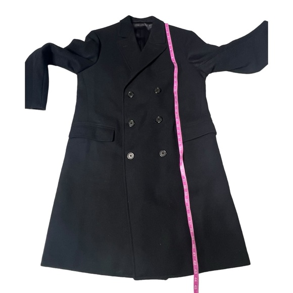 VTG Barron Anderson Black 100% Lambs Wool Overcoat - Picture 3 of 9